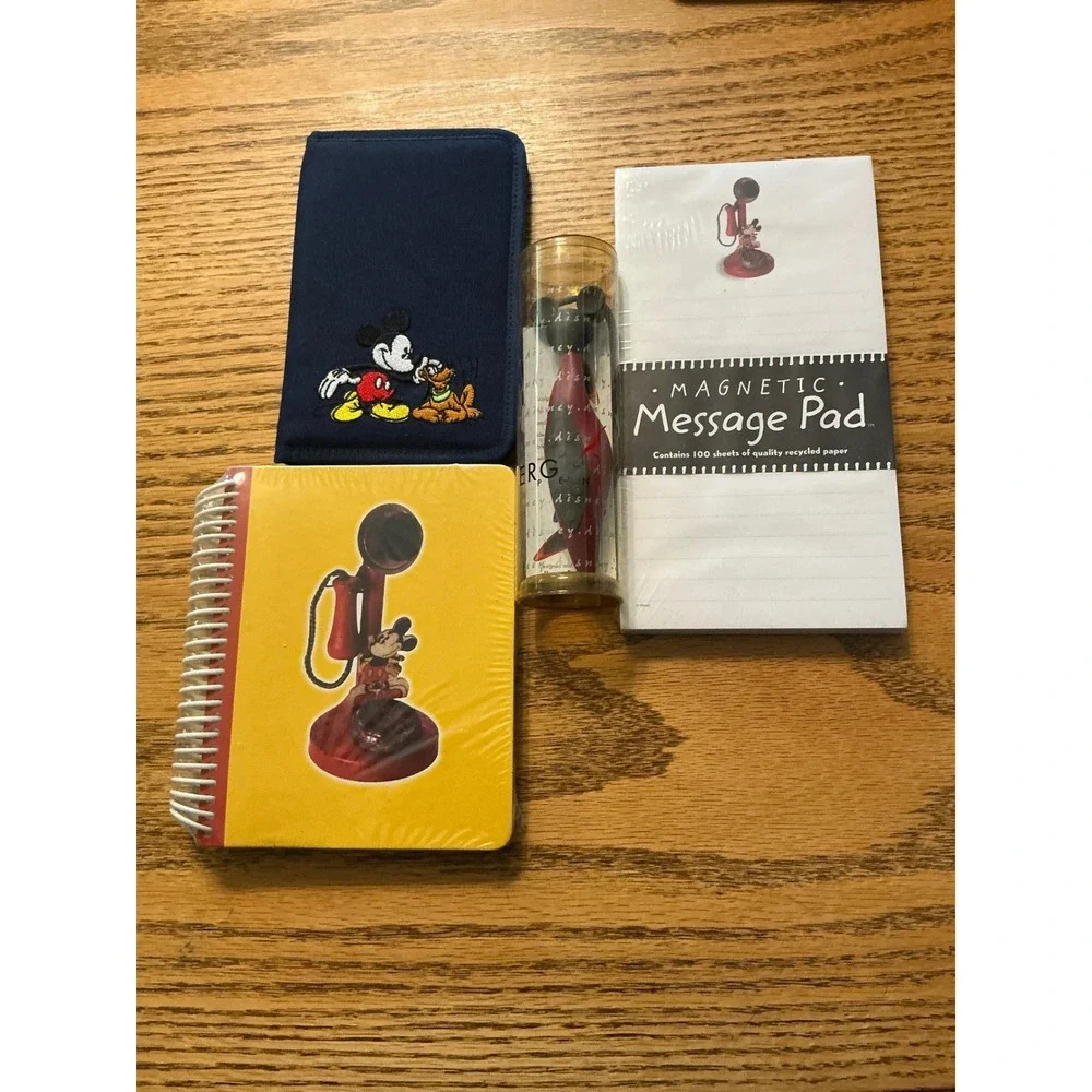 Disney Mickey Mouse Stationery Set Ergo Pen Address Book Notebook Message Pad